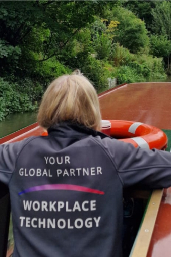 Sussi enjoying the view of the Kennet and Avon canal on a VCW team day.