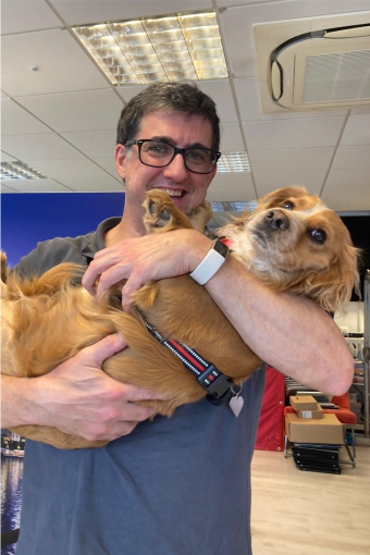 Marcelo with Wilson the Cocker-Poo