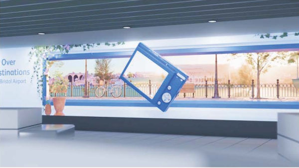 LED display in a transport hub