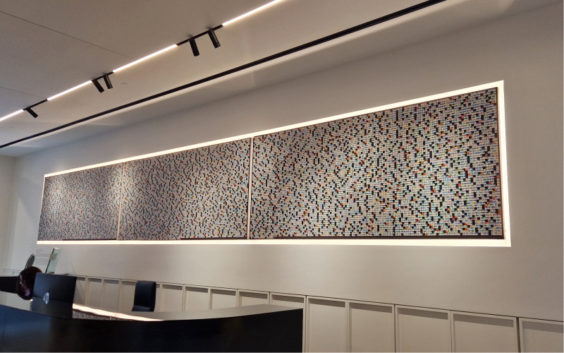 Reception art piece Bespoke art installation in the reception